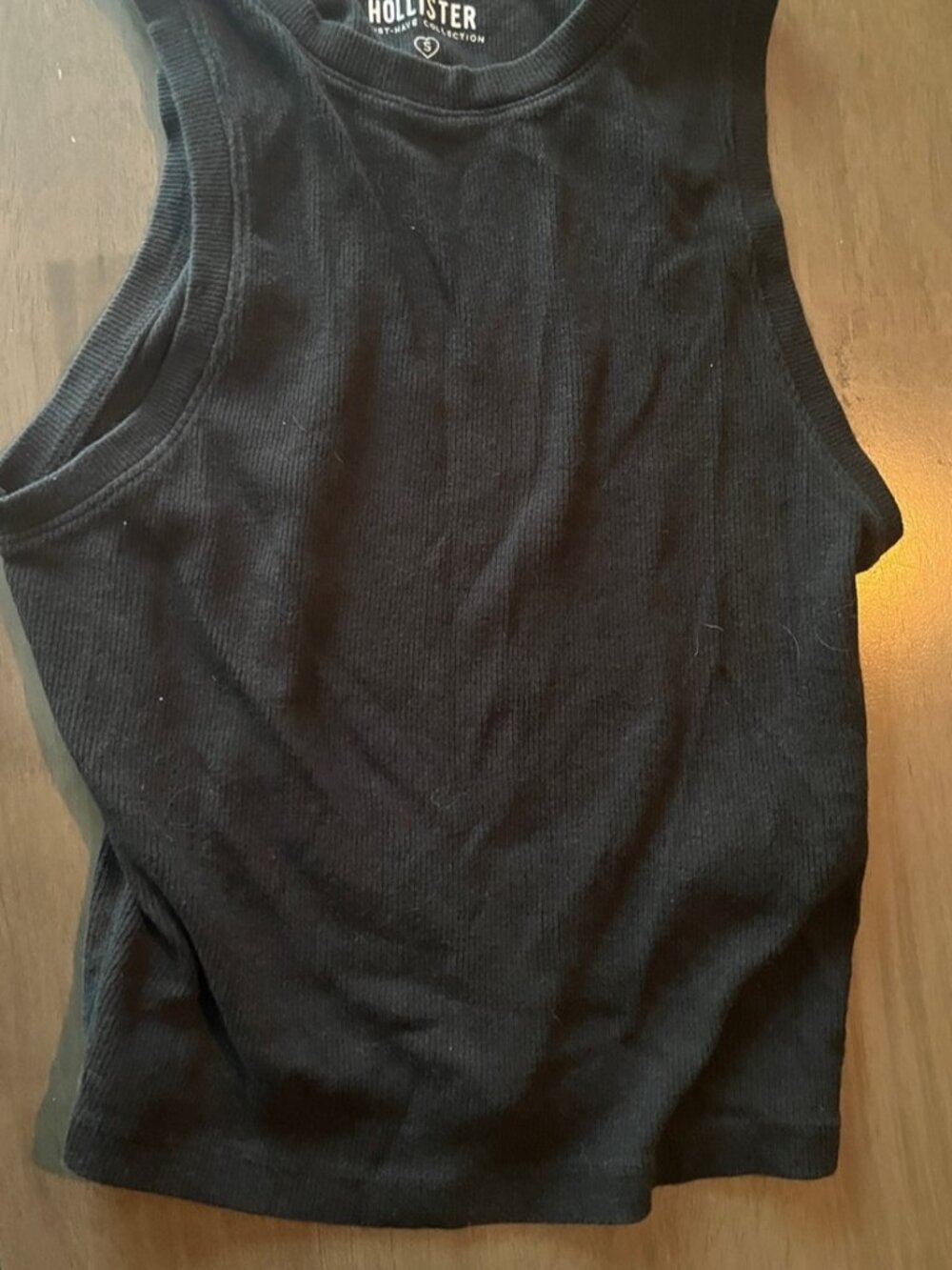 Black Ribbed Crop Tank